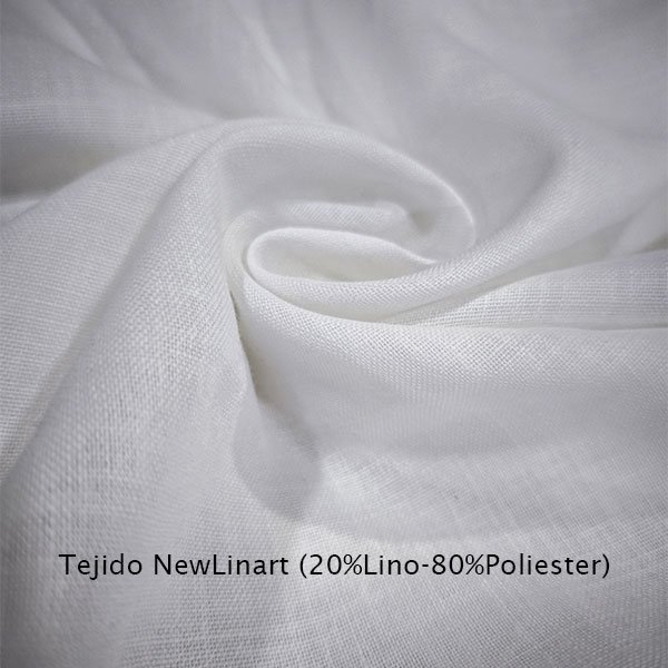 tejido con lino blanco