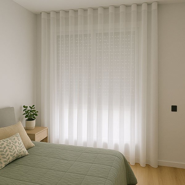 Cortinas onda perfecta en blanco en Ciempozuelos